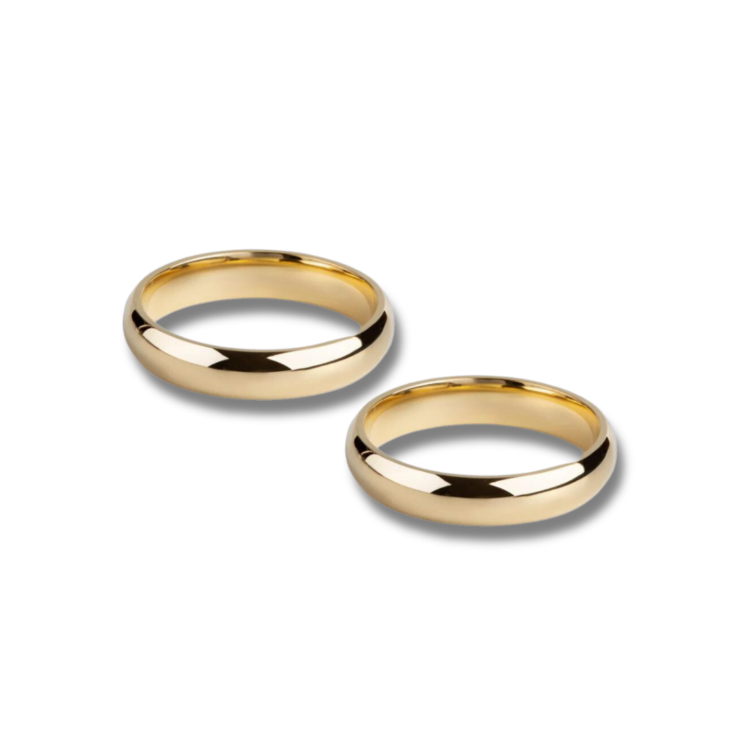 Par de Alianças Unisono 4mm Ouro 18k Kahla