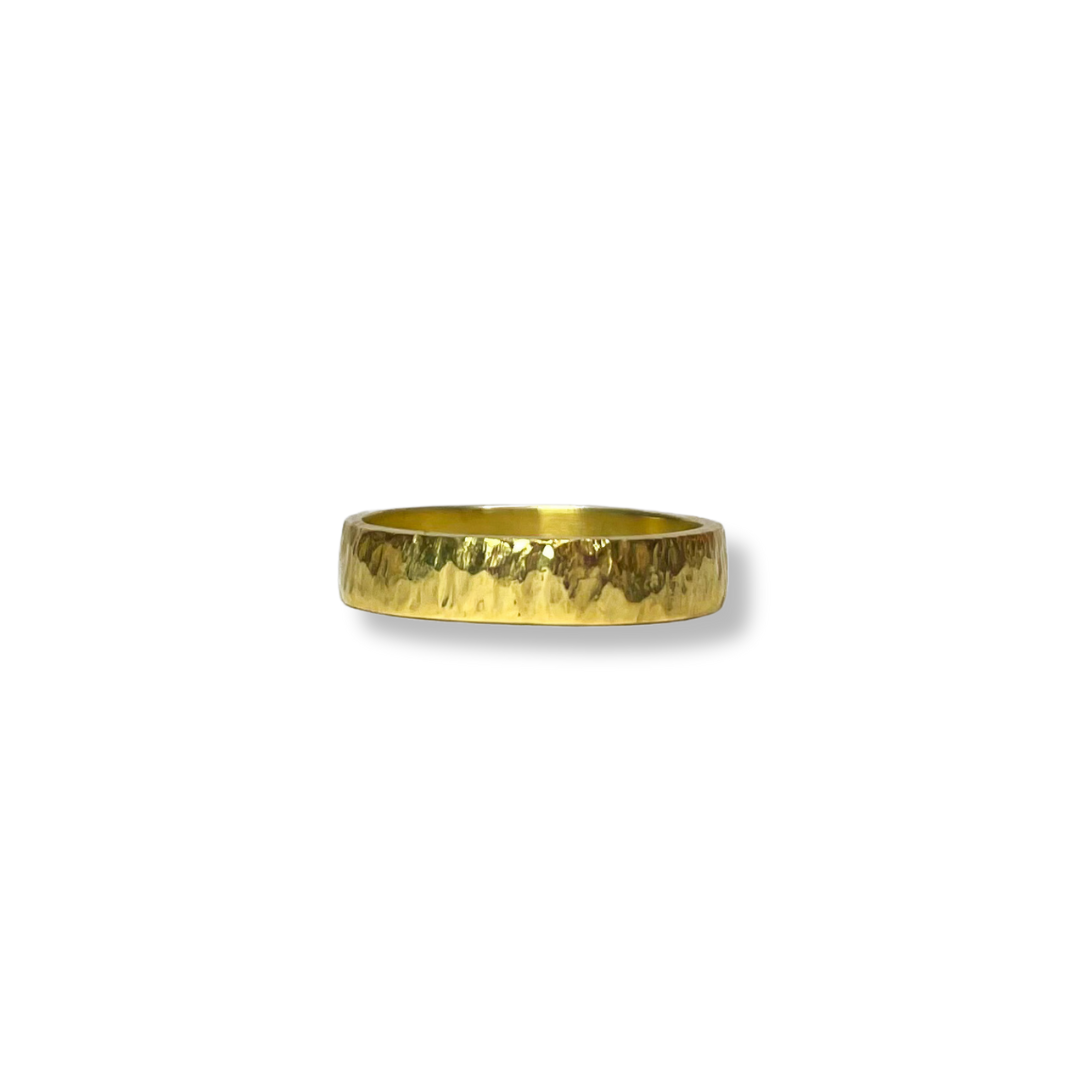 Par de Alianças Rústicas Ouro 18k Kahla