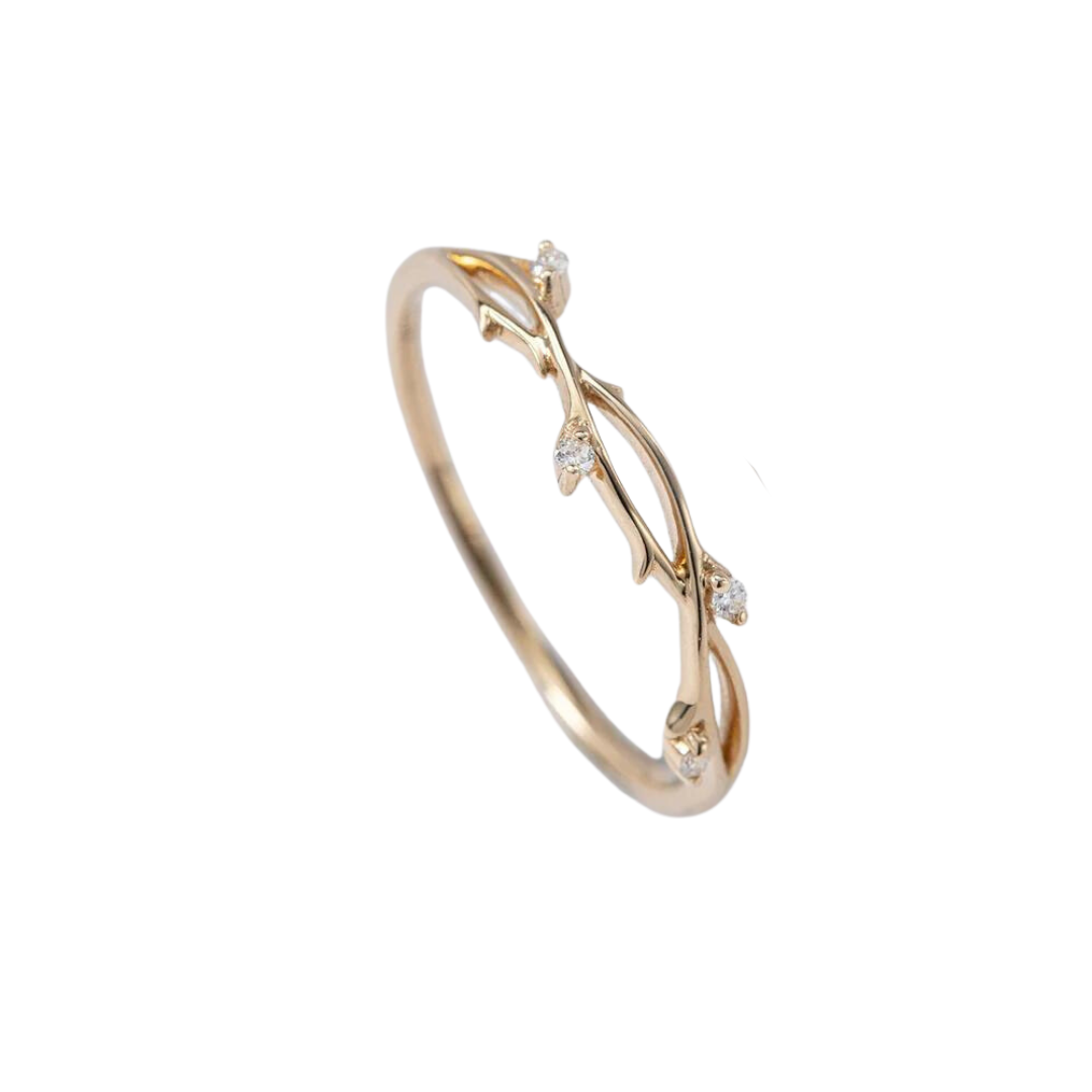 Aliança Natureza Delicada Ouro 18k e Diamantes Kahla