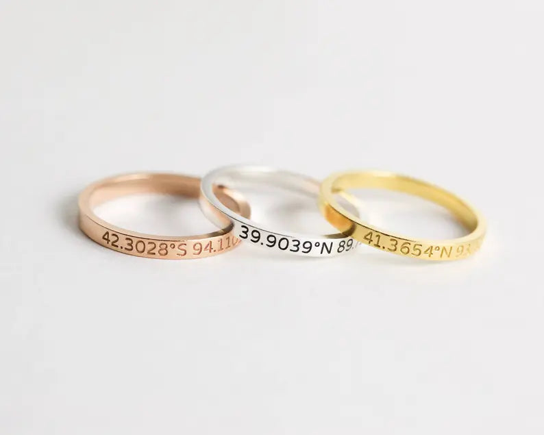 Anel Coordenadas Ouro 18k Kahla
