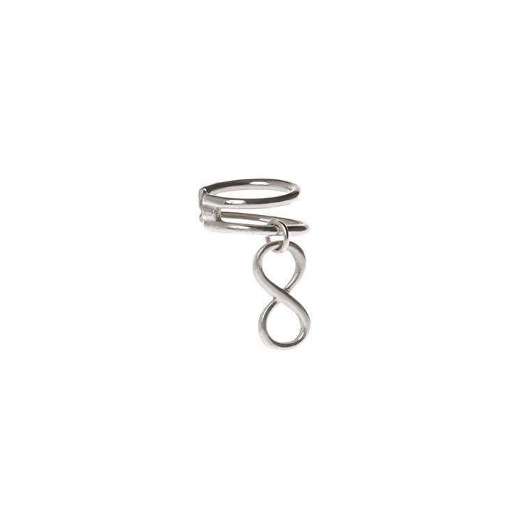 Piercing de Encaixe Infinito Prata usekahla.com