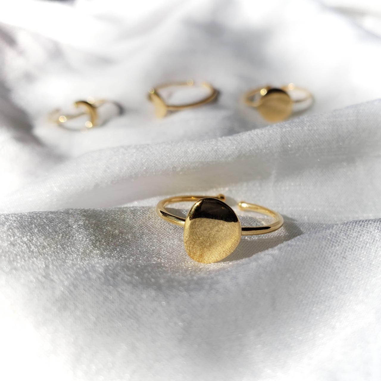 Anel Lua Minguante Prata e Banho de ouro 18k usekahla.com