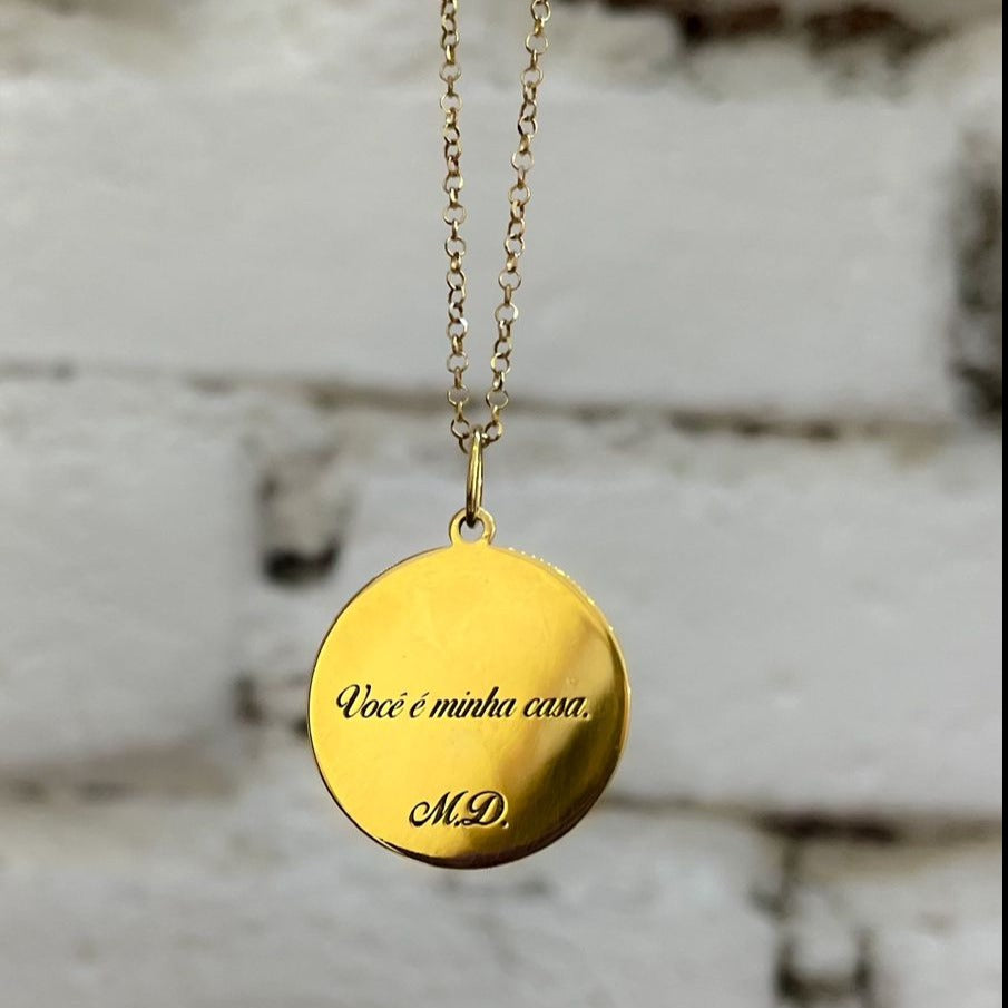 Pingente Medalha 7 Arcanjos 2cm Ouro18k Kahla