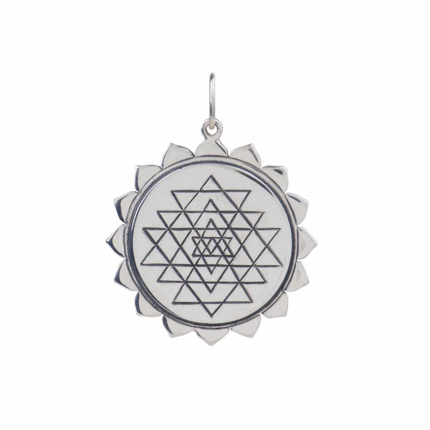 Pingente Medalha Sri Yantra | Prata 925 usekahla.com
