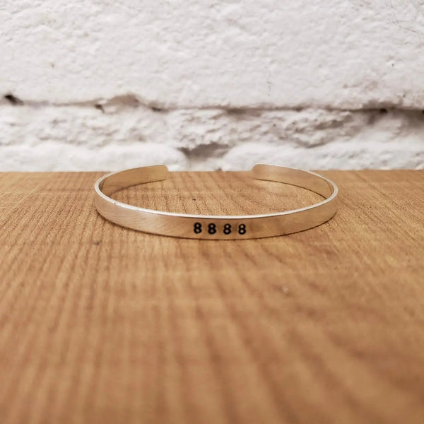 Pulseira Sequência de Grabovoi 8888 - Gratidão / proteção divina Prata usekahla.com