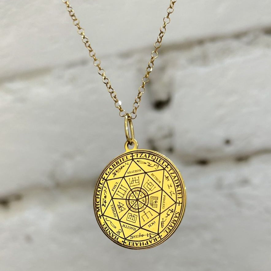 Pingente Medalha 7 Arcanjos 2cm Ouro18k Kahla