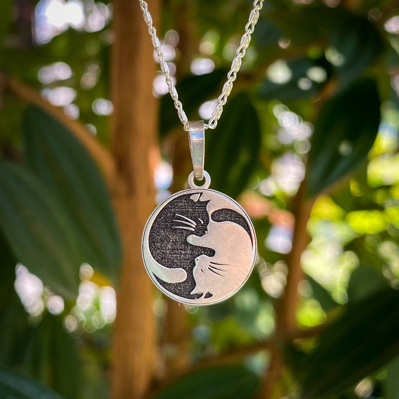 Pingente Gatinhos Yin Yang | Prata usekahla.com