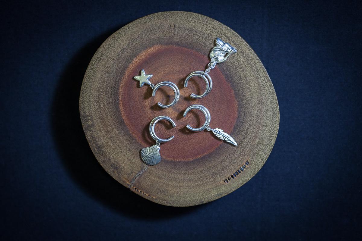 Piercing Pena Pendurada Prata usekahla.com