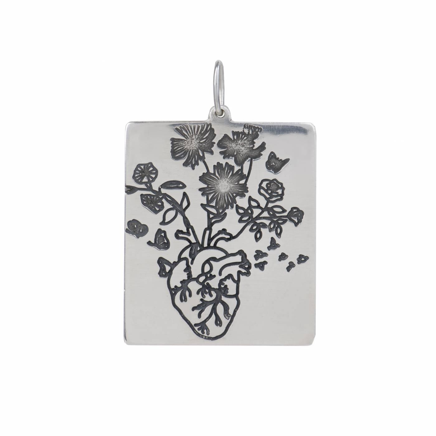 Pingente Caro Cuore Coração Florido | Prata 925 usekahla.com