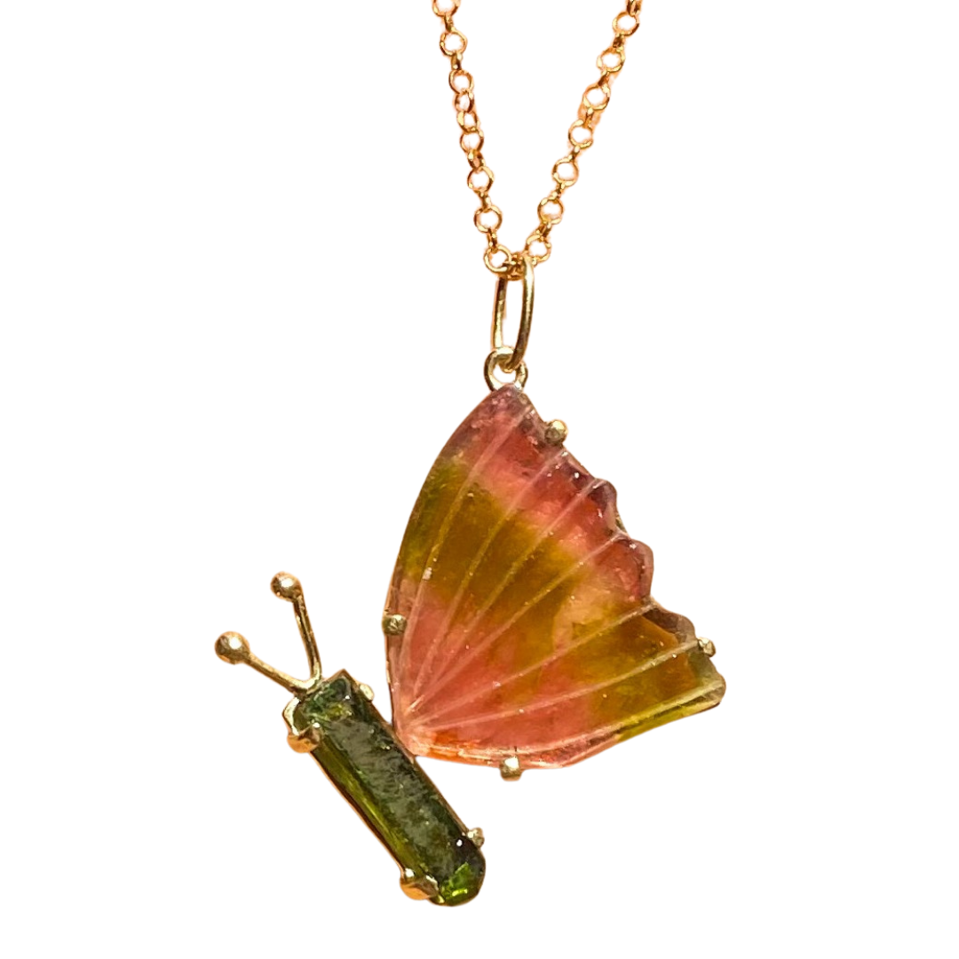Pingente Borboleta | Turmalinas e Ouro18k usekahla.com