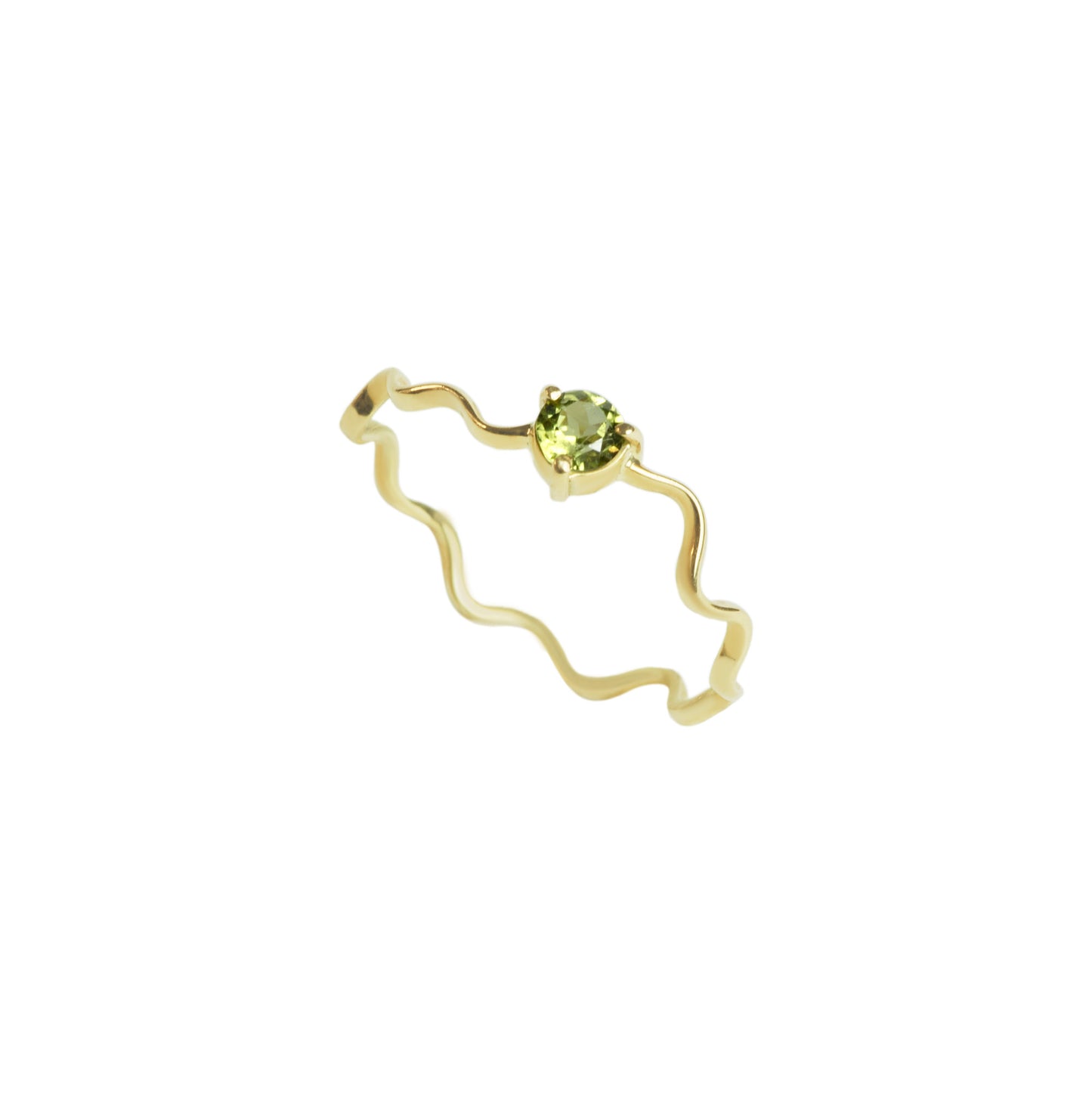 Anel Aquarii | Turmalina Verde e Ouro 18k Kahla
