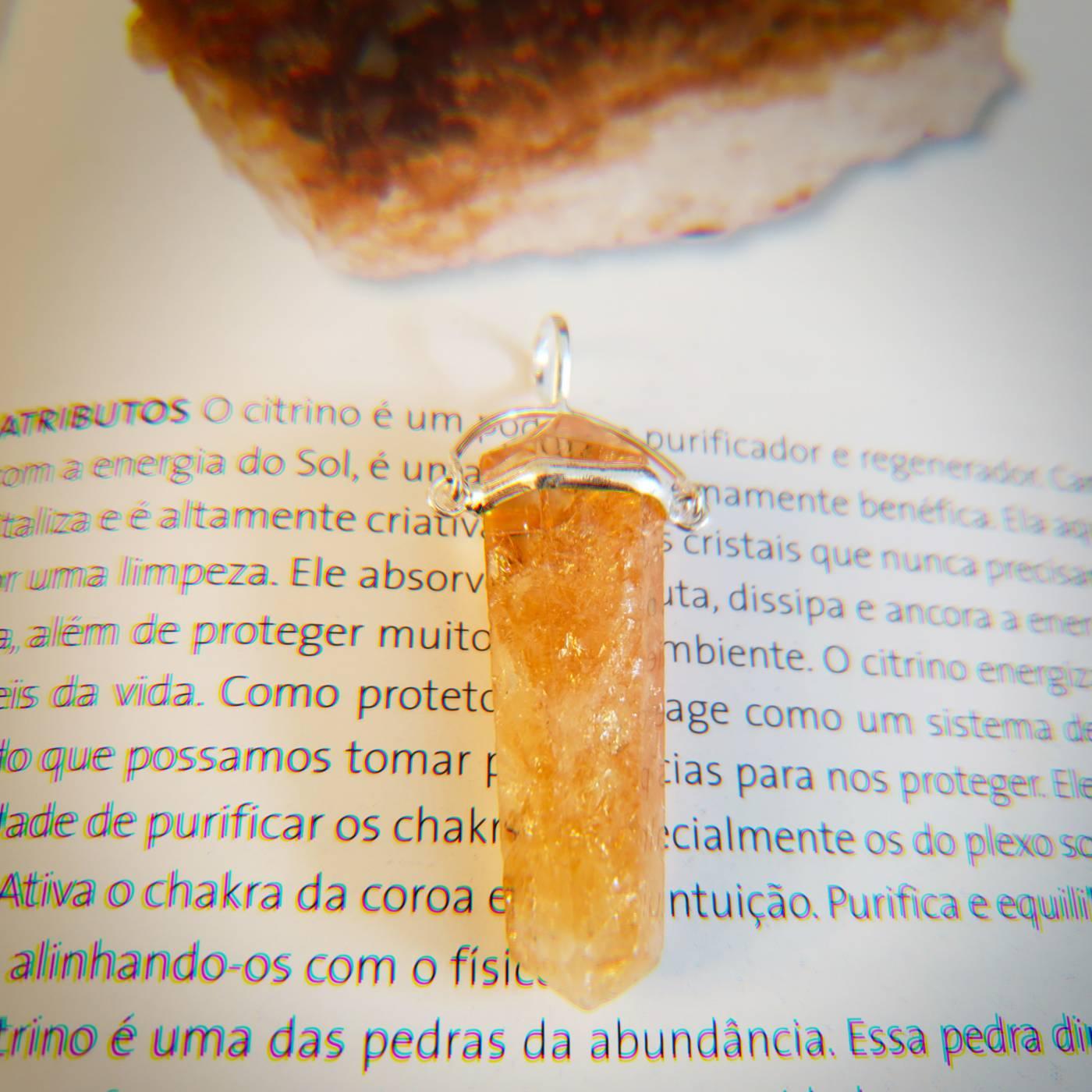 Pingente Balance Citrino e Prata usekahla.com