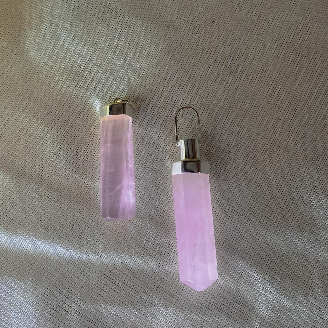 Pingente Difusor Quartzo Rosa e Prata usekahla.com