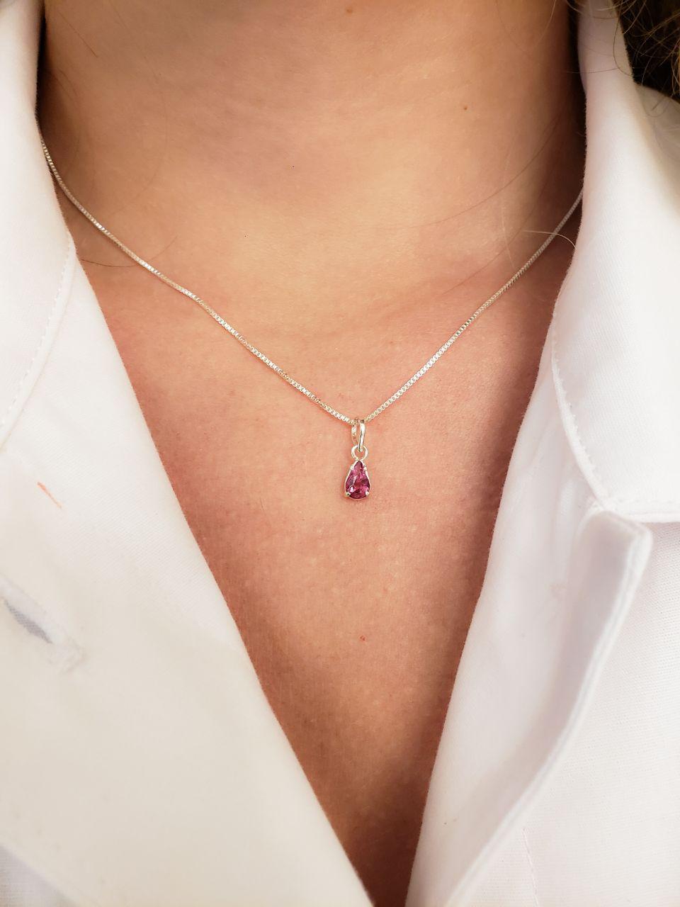 Pingente Ilumiara | Turmalina Rosa e Prata 925 usekahla.com