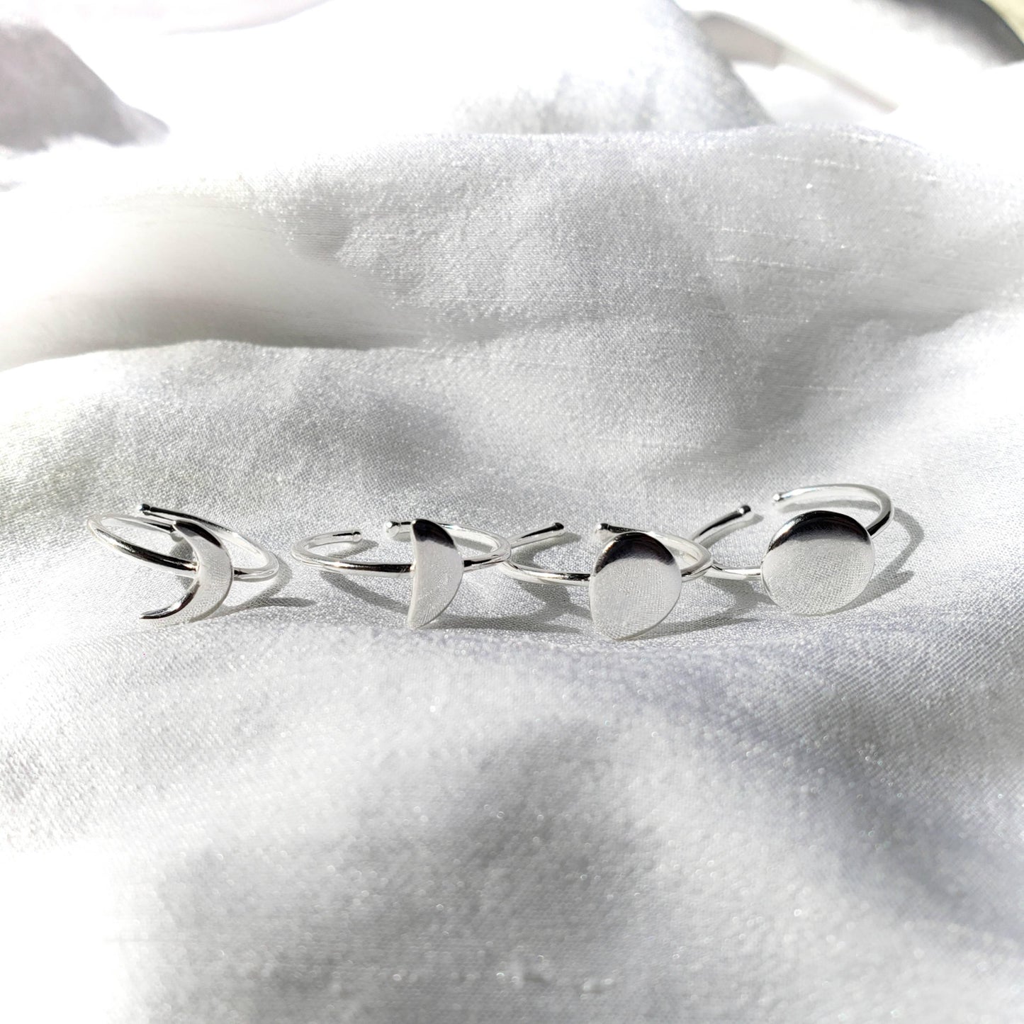 Conjunto 4 Aneis Fases da Lua | Prata 925 usekahla.com