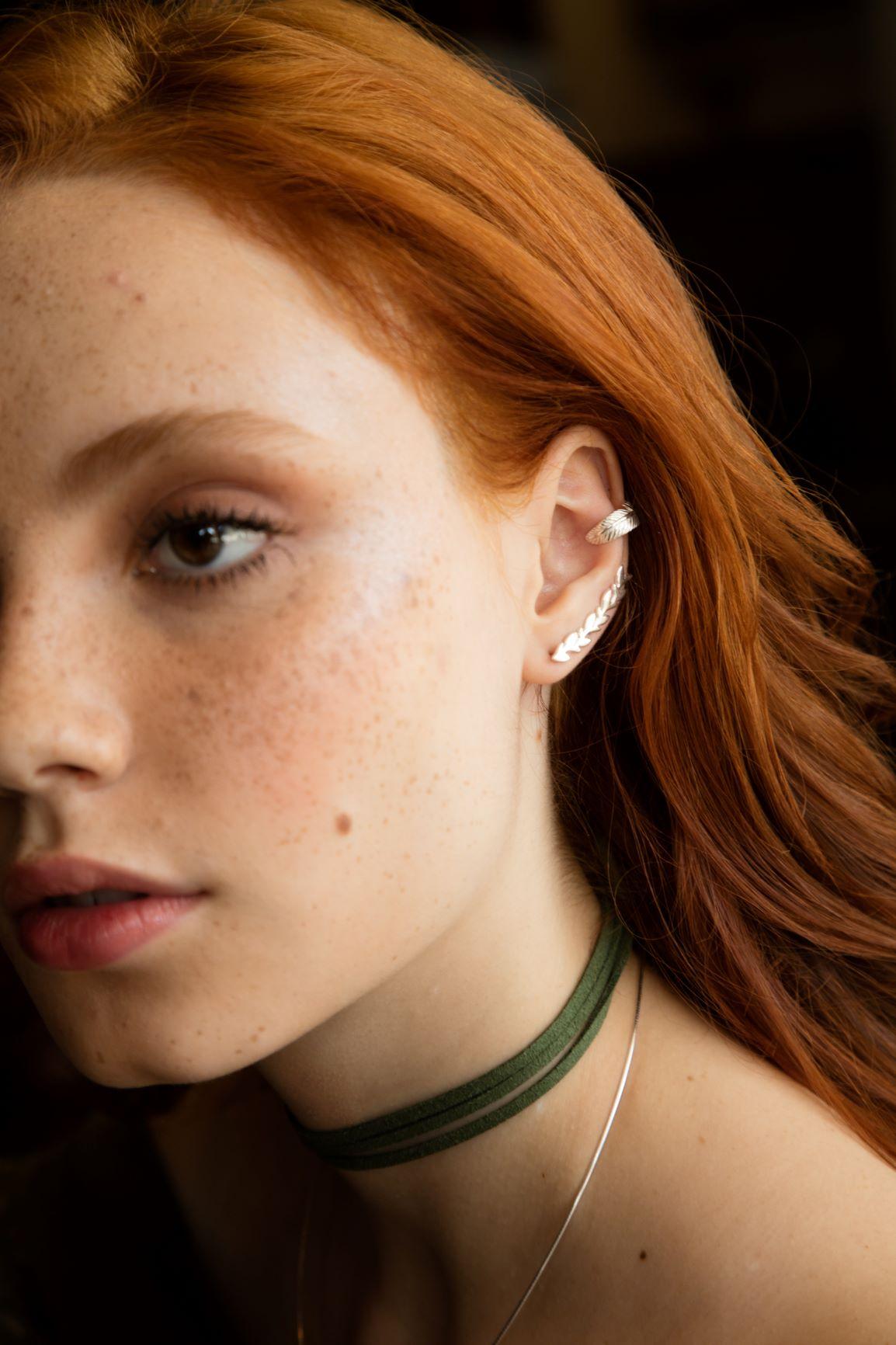 Ear Cuff Folhas de Louro Prata usekahla.com