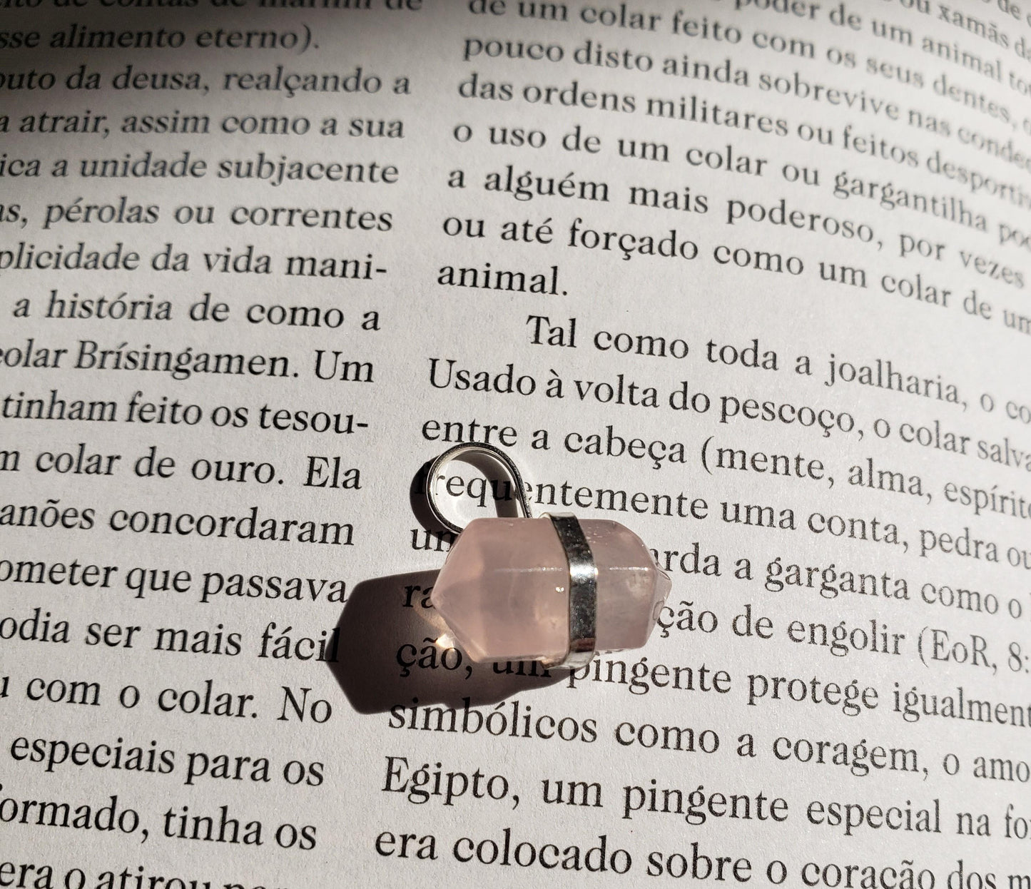 Pingente Cristalle | Quartzo Rosa e Prata usekahla.com