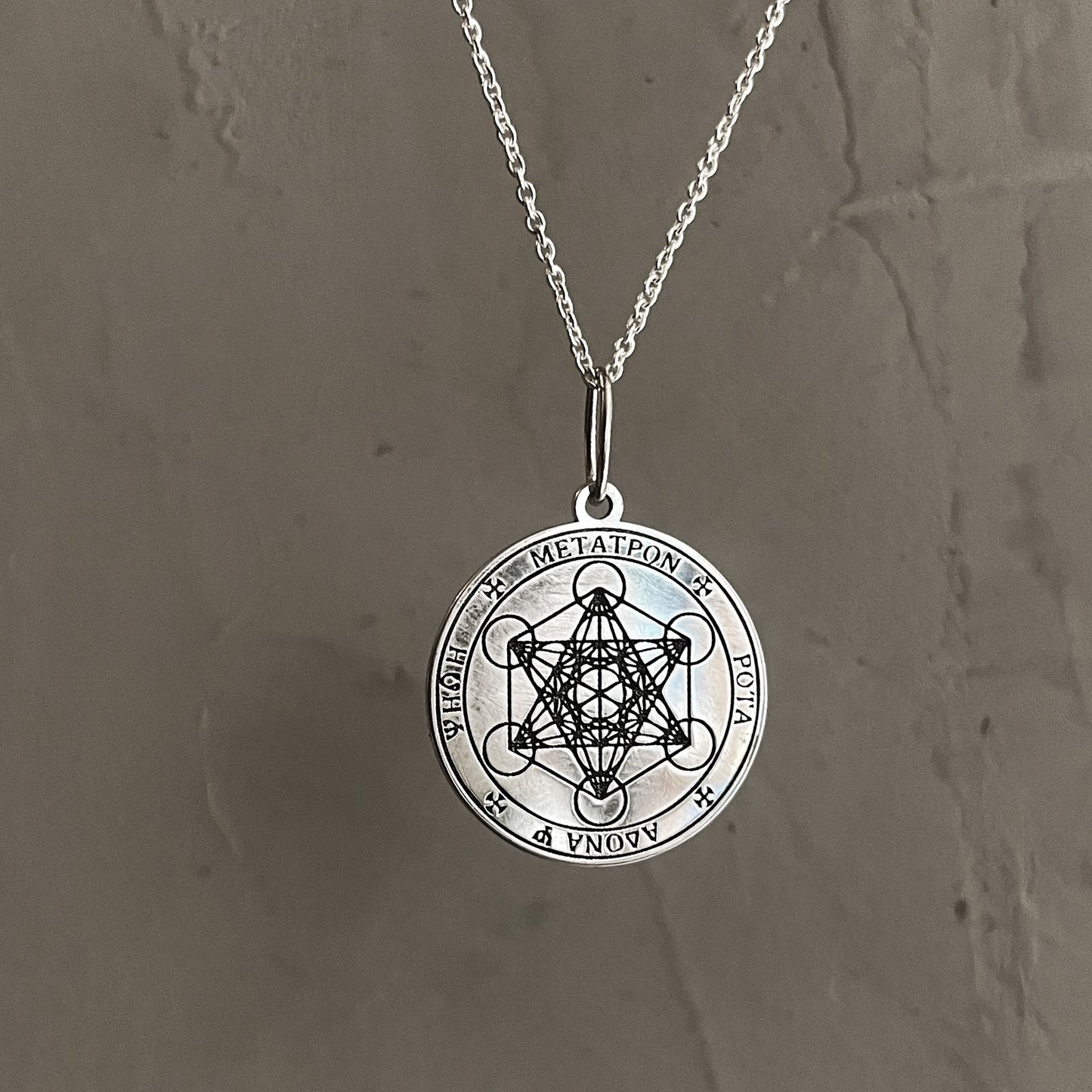 Pingente Cubo de Metatron Prata Kahla