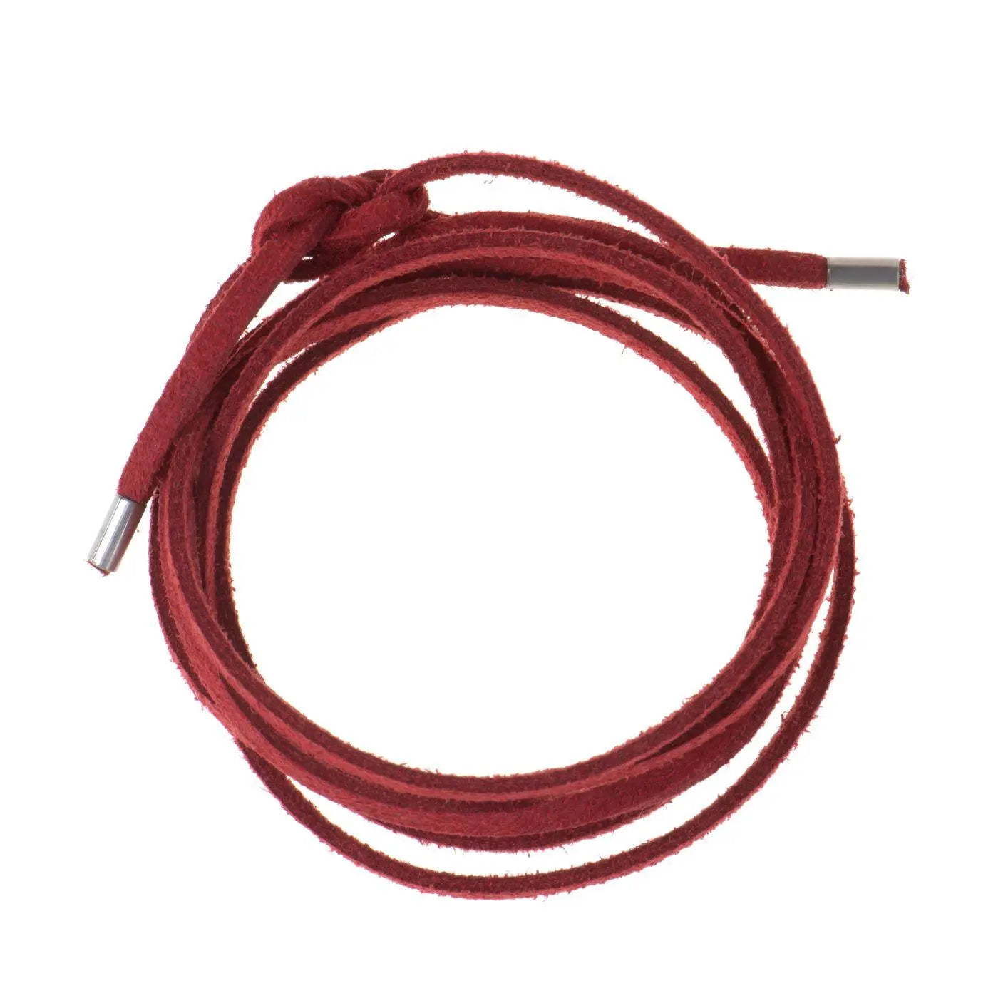 Couro Vermelho com pontas de Prata usekahla.com