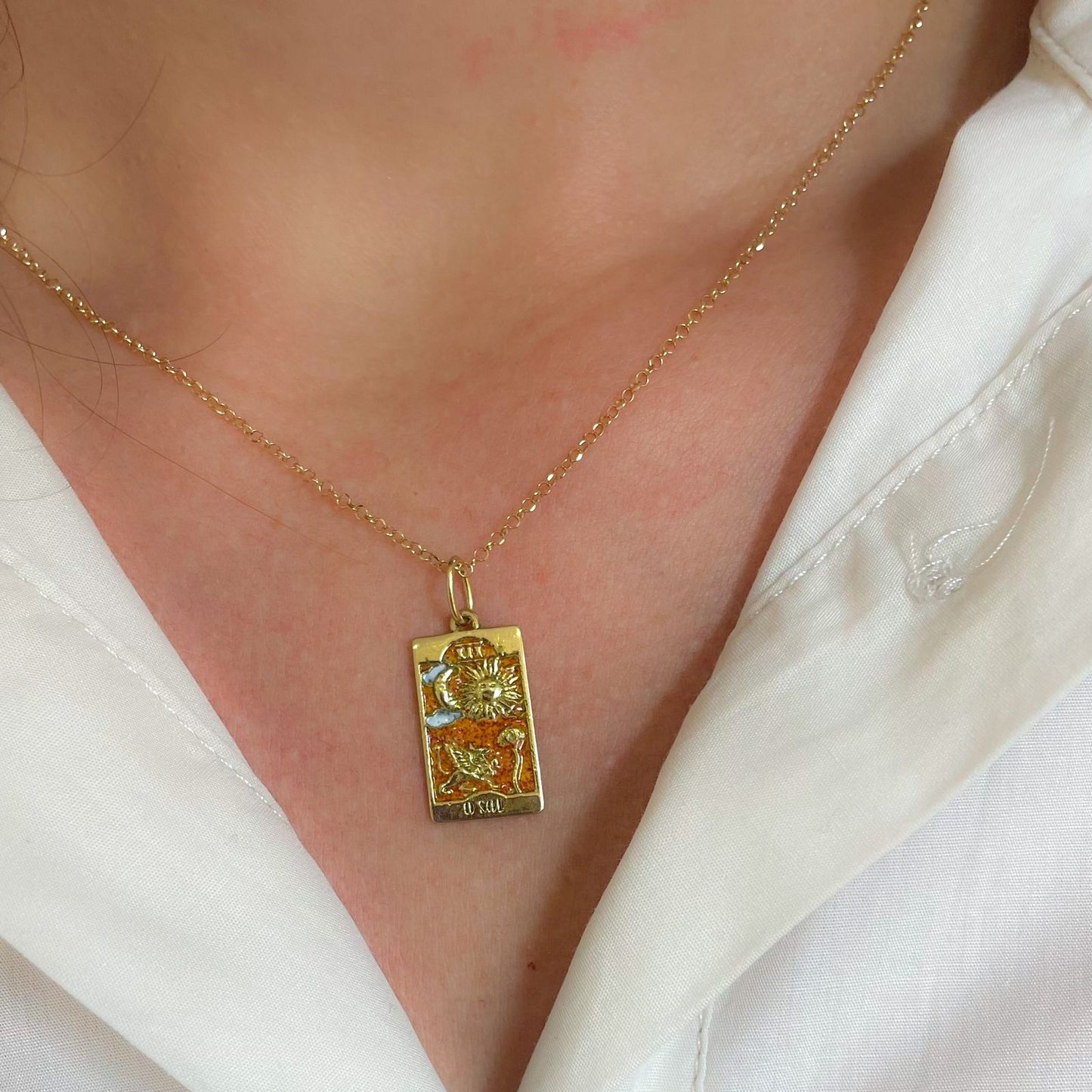 Pingente Tarô O Sol Ouro18k Kahla