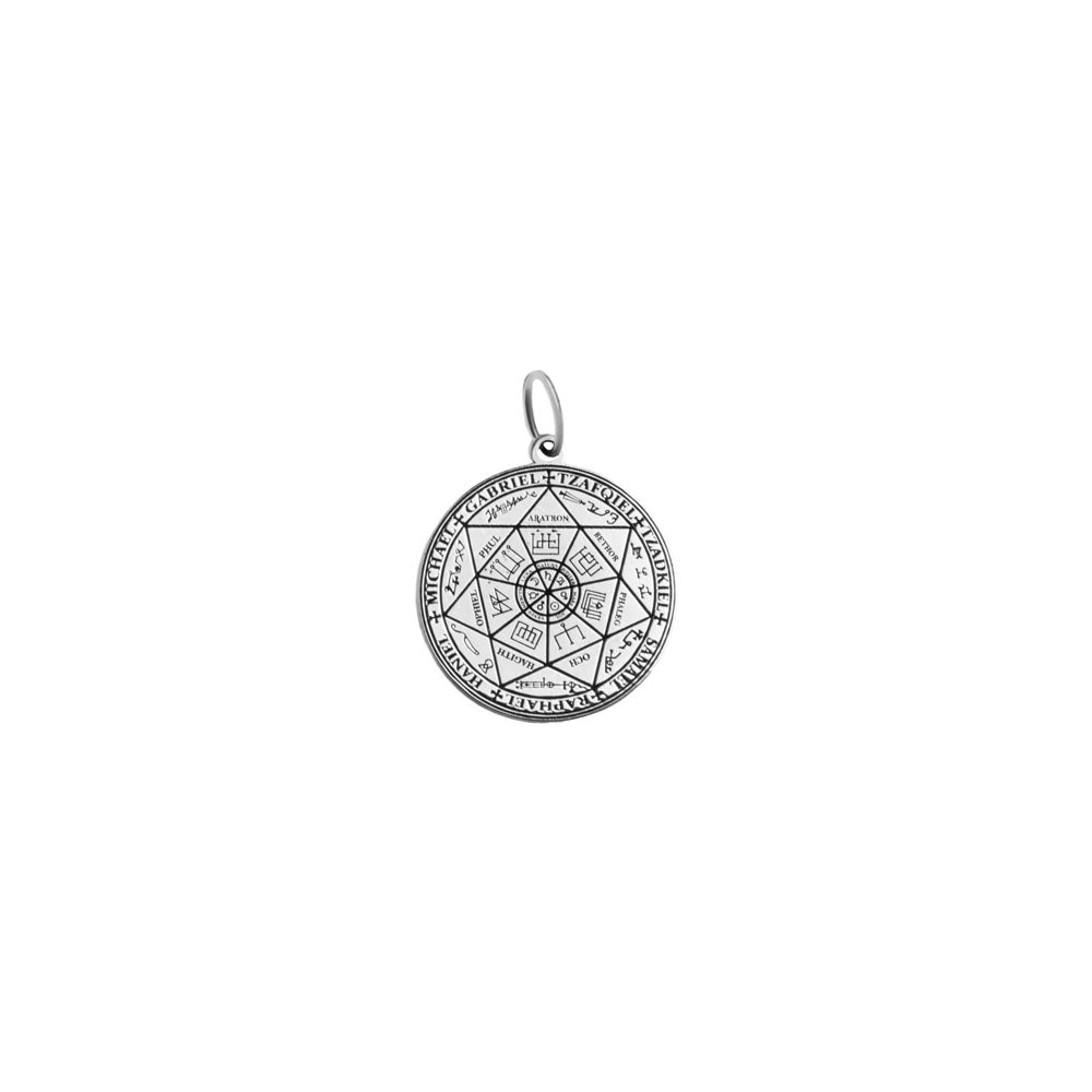 Pingente Medalha 7 Arcanjos 2cm Prata Kahla