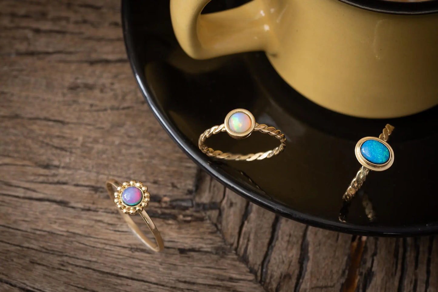 Anel Solitário Uno | Opala Double e Ouro 18k usekahla.com