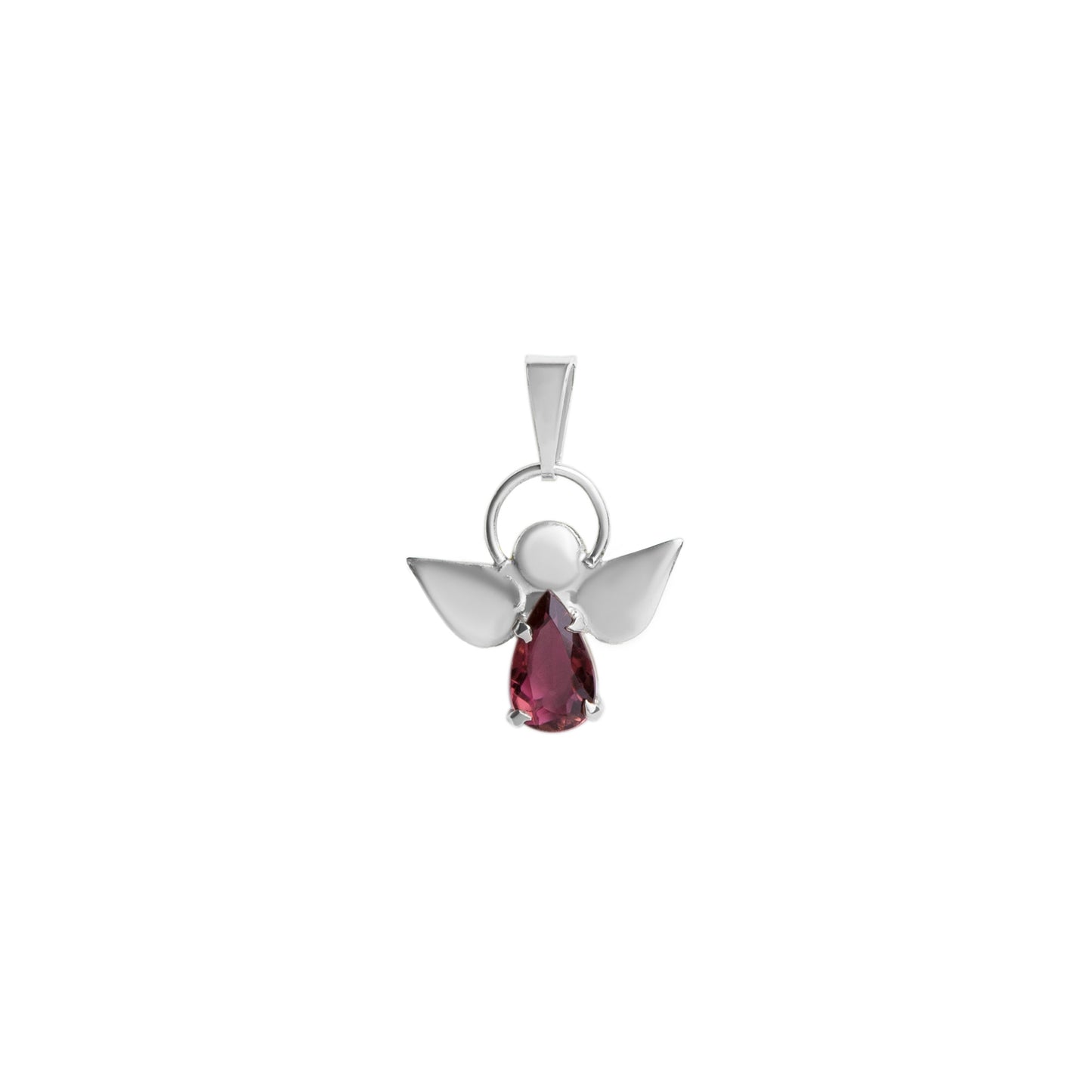 Pingente Anjo da Guarda Turmalina Rosa e Prata usekahla.com