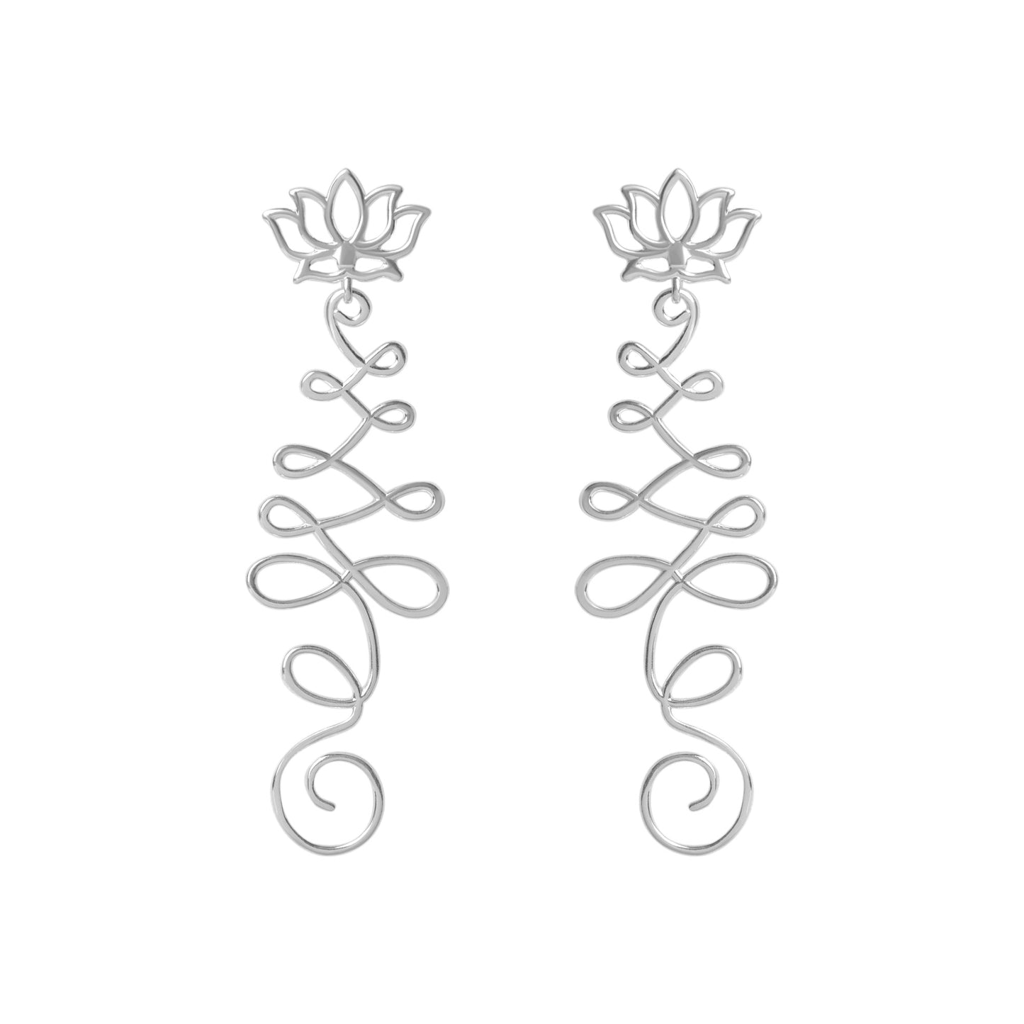 Brinco Unalome & Flor de Lótus | Prata usekahla.com