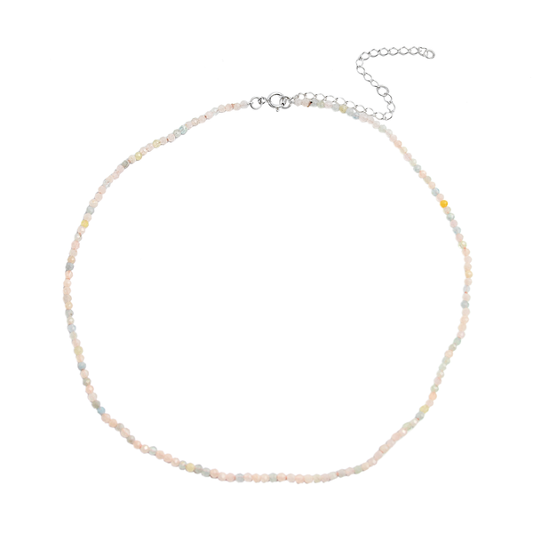 Colar Contas Morganita Prata usekahla.com