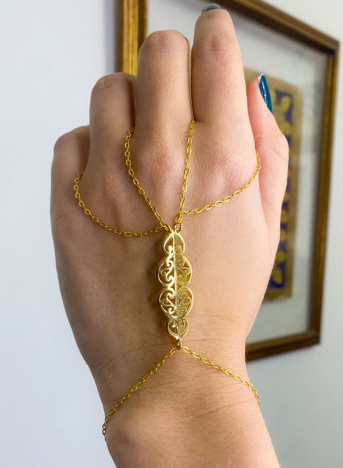 Pulseira de Mão Marrakesh Prata e Banho de Ouro 18k usekahla.com