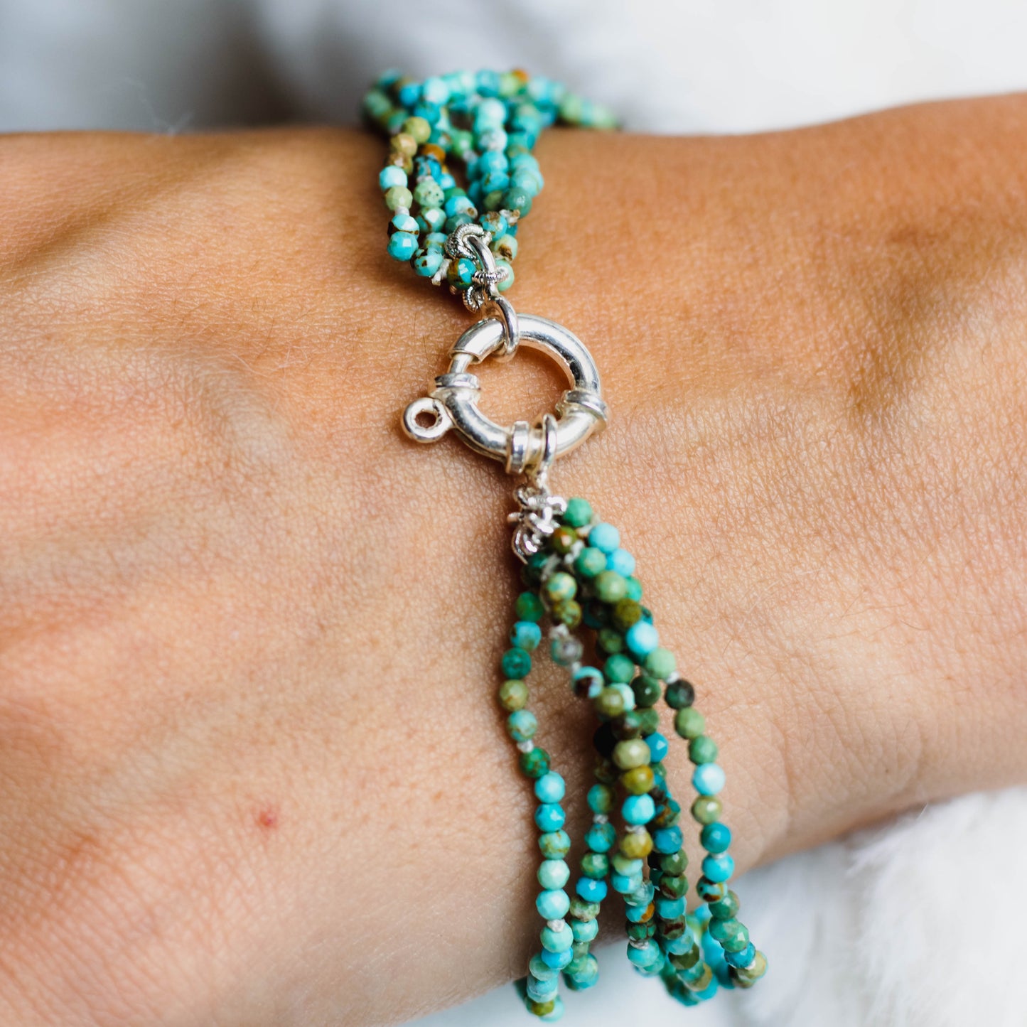 Pulseira Reine Turquesa e Prata usekahla.com