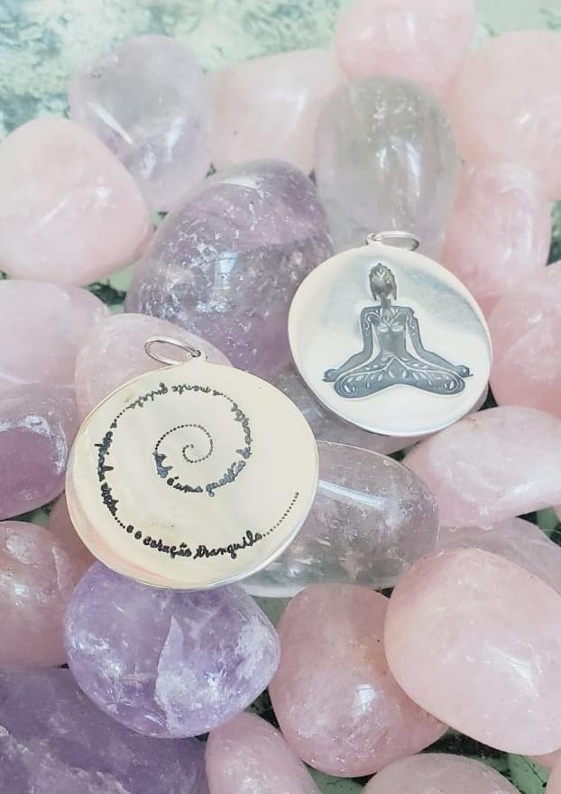 Pingente Padmasana Prata usekahla.com