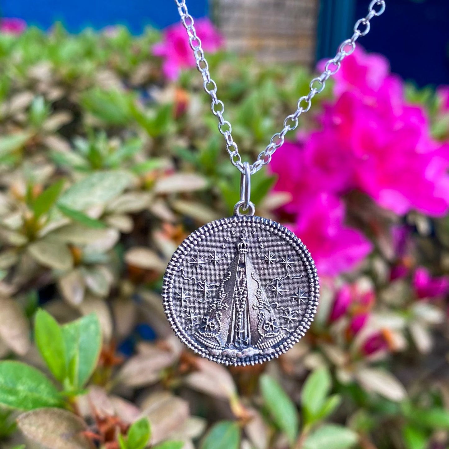 Pingente Medalha Nossa Senhora Aparecida | Prata Kahla