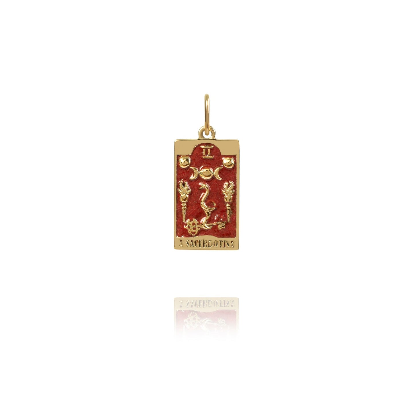 Pingente Tarô A Sacerdotisa Ouro18k Kahla