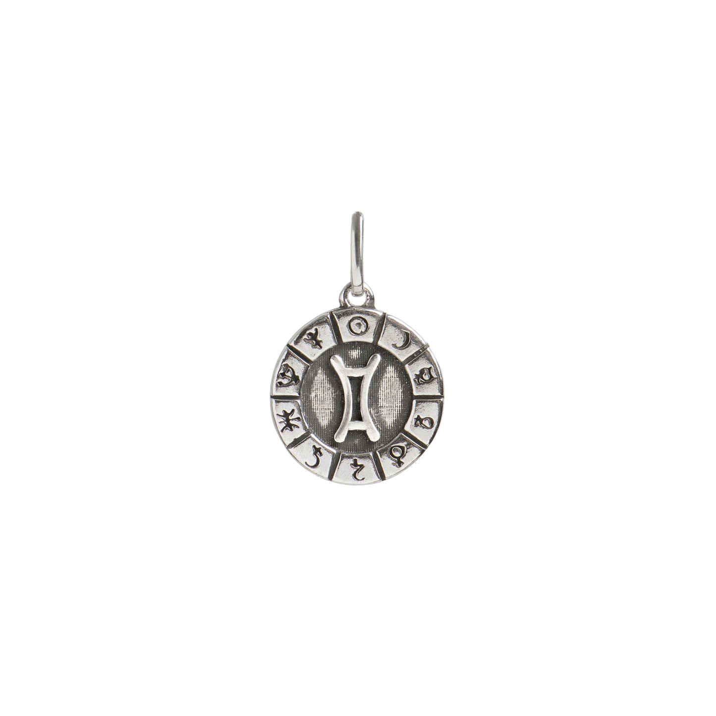 Pingente Medalha Signos e Planetas - Gêmeos | Prata 925 usekahla.com