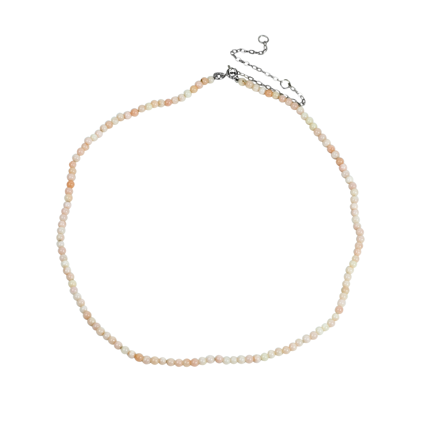 Colar Contas | Coral Peau D'Auge e Prata 925 usekahla.com