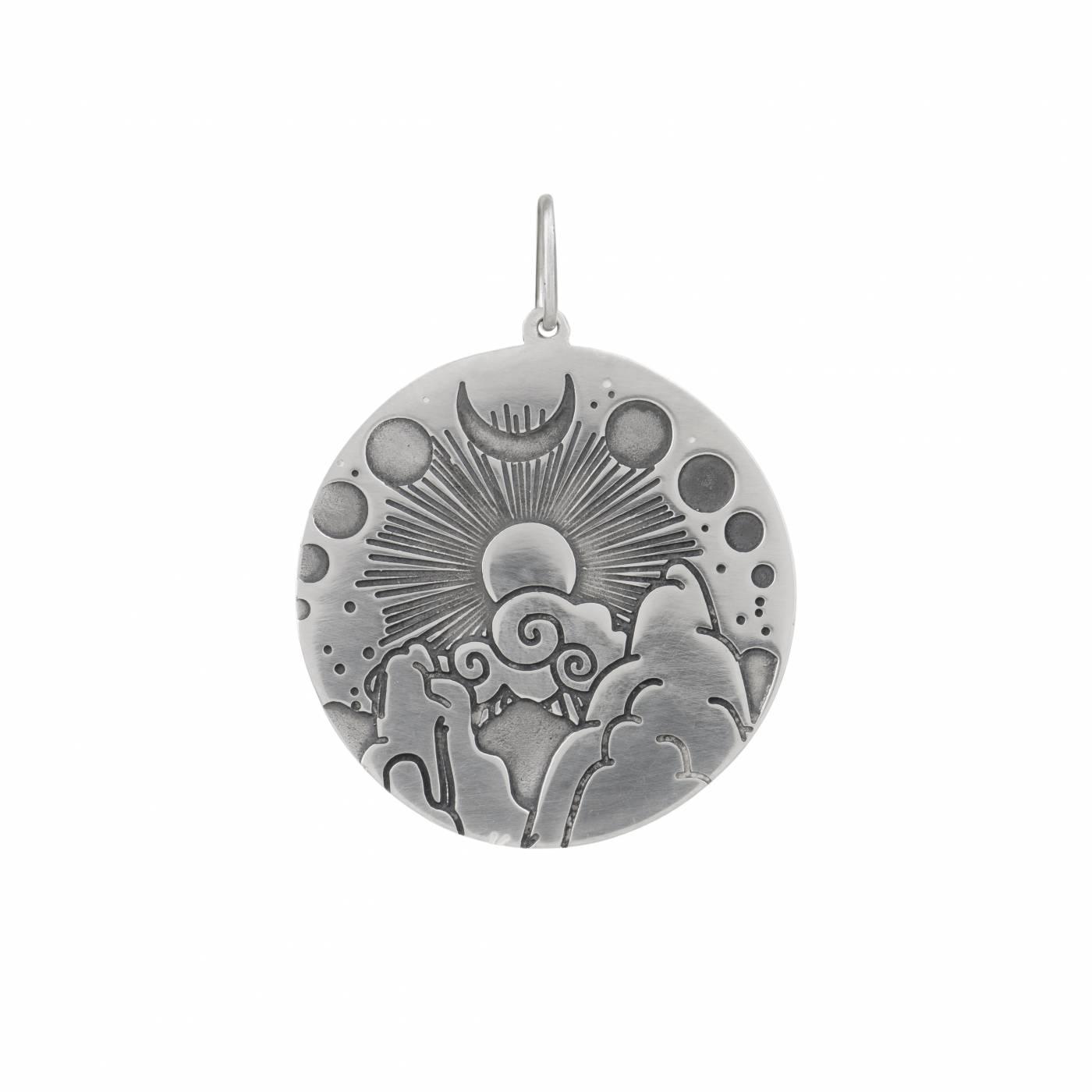 Pingente Medalha Todas as Luas | Prata 925 usekahla.com