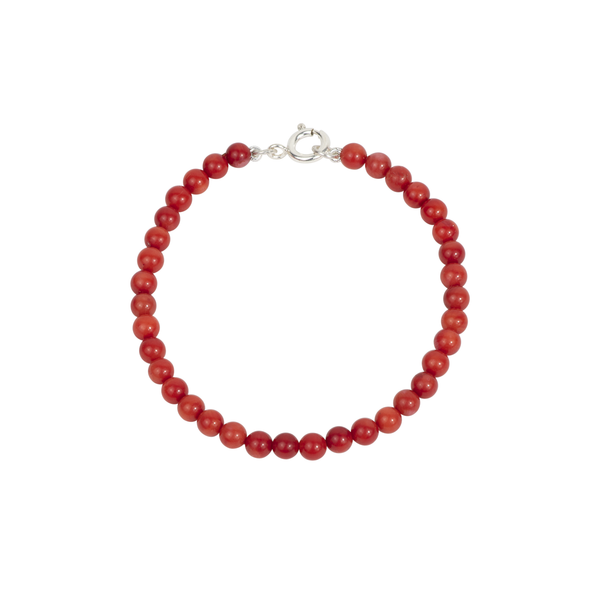 Par de Pulseiras Akai Ito Coral Vermelho e Prata usekahla.com