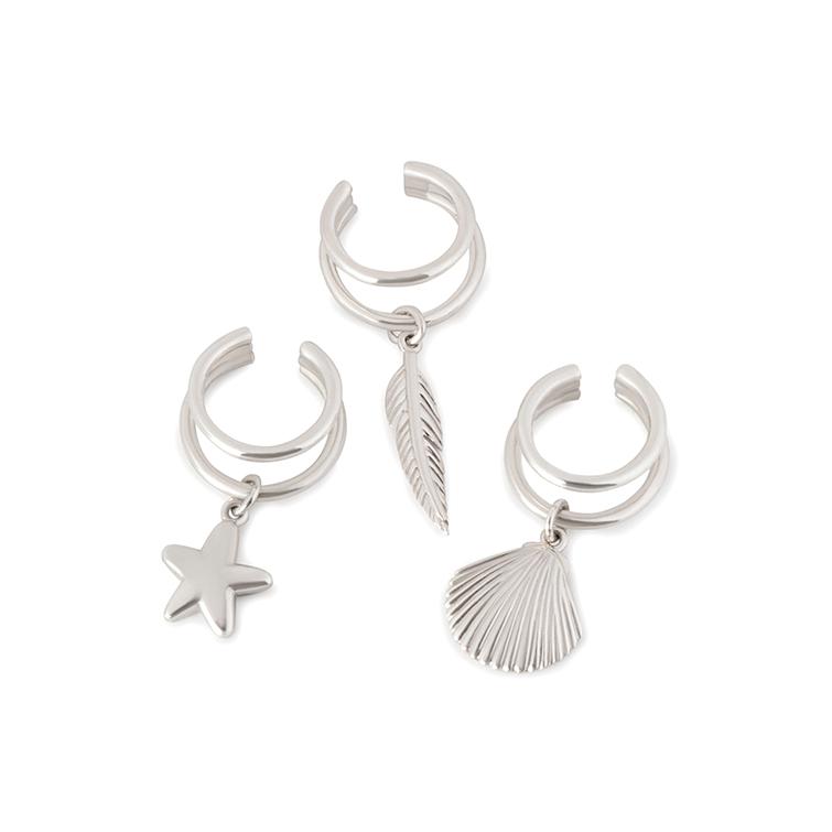 Piercing Pena Pendurada Prata usekahla.com