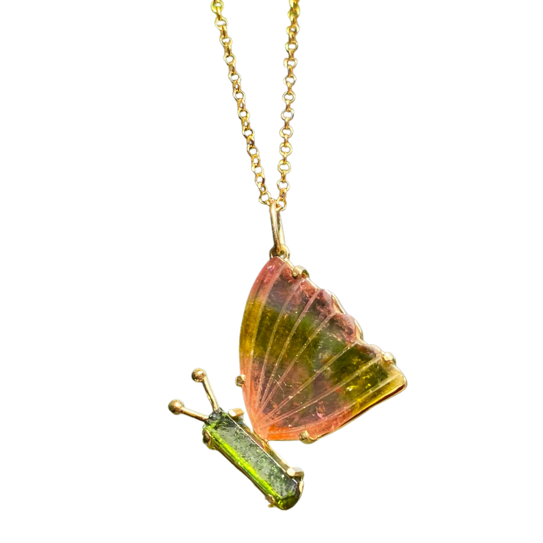 Pingente Borboleta | Turmalinas e Ouro18k usekahla.com