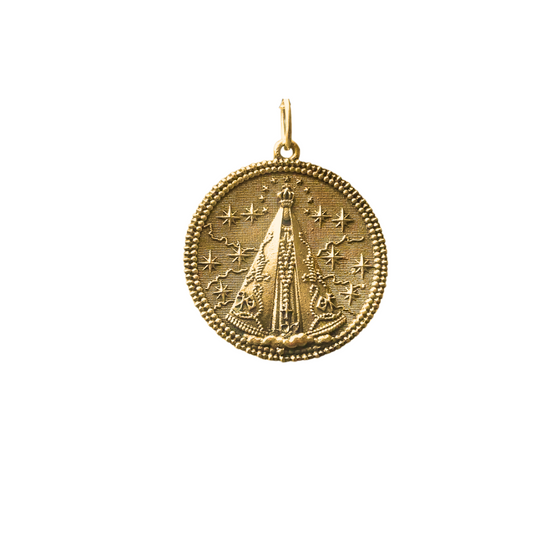 Pingente Medalha Nossa Senhora Aparecida Ouro 18k Kahla