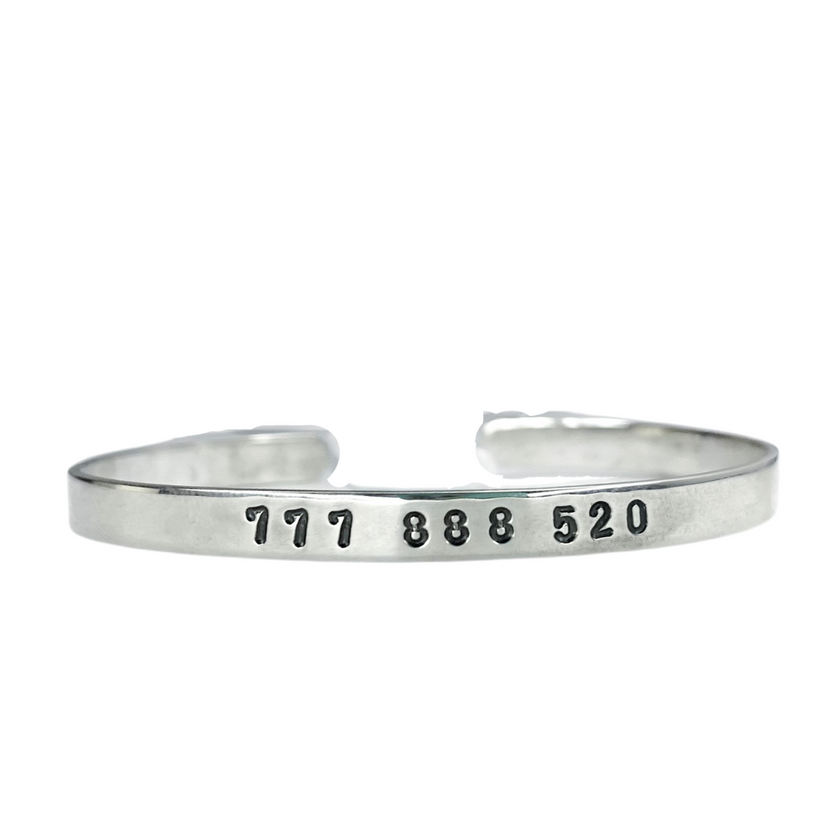 Pulseira Sequência de Grabovoi Prosperidade 777 888 520 Prata