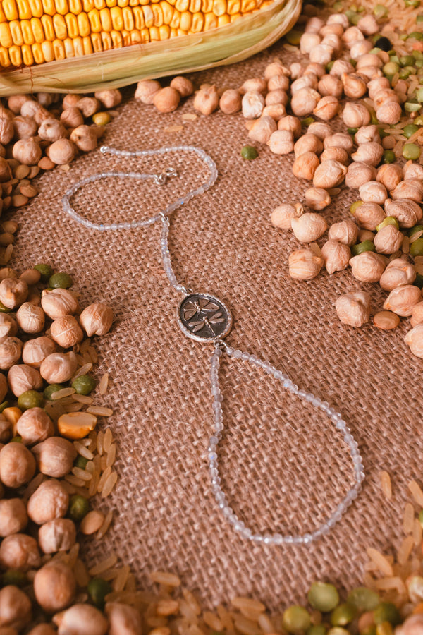 Pulseira de Mão Lalibella  Prata  e Labradorita Kahla