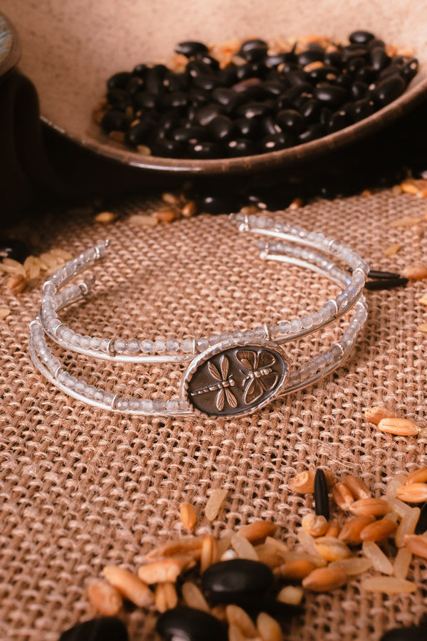 Bracelete Libella Prata com Labradorita Kahla