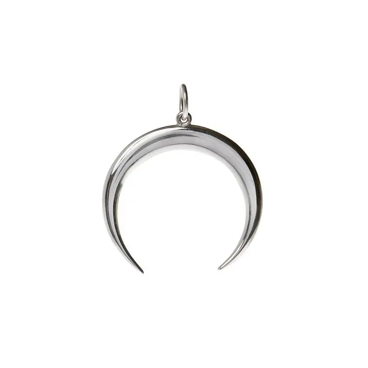 Pingente Lua Crescente Horizontal Prata usekahla.com