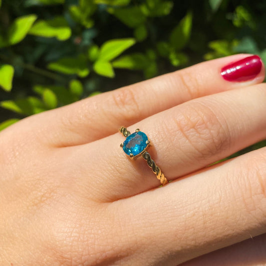Anel Intuizione | Apatita e Ouro 18k usekahla.com