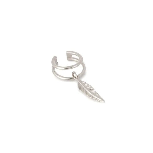 Piercing Pena Pendurada Prata usekahla.com