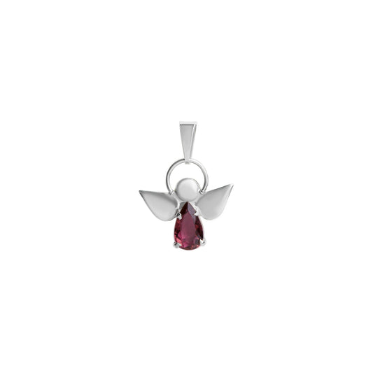 Pingente Anjo da Guarda Turmalina Rosa e Prata usekahla.com