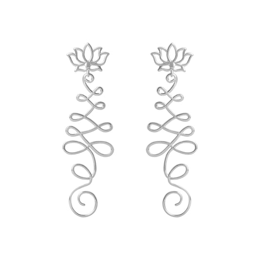 Brinco Unalome & Flor de Lótus | Prata usekahla.com