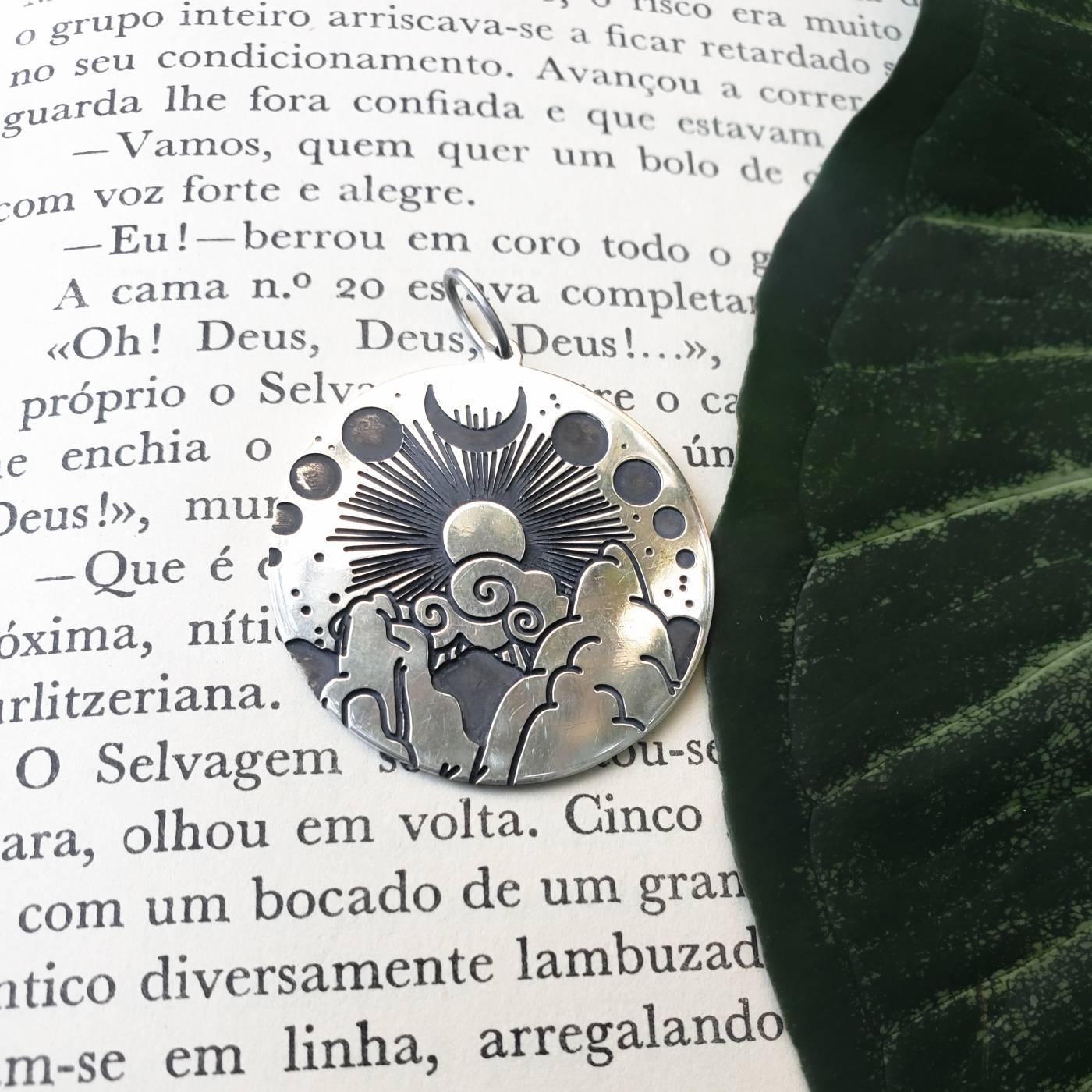 Pingente Medalha Todas as Luas  | Prata 925 usekahla.com
